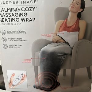 Massaging heating wrap blanket